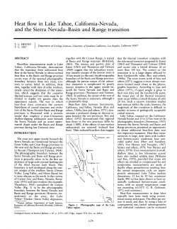 Henyey, T.L., and Lee, T.C., 1976, Heat Flow in Lake Tahoe, California Nevada, and the Sierra Nevada Basin and Range Transition: Geological Society America Bulletin, v. 87, p. 1179-1187.