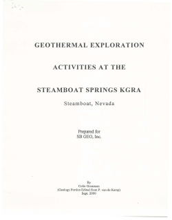 Goranson, C., 2000, Geothermal Exploration Activities at the Steamboat Springs KGRA: Steamboat, Nevada: Prepared for SB GEO, Inc., 28 p.&nbsp;