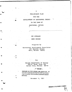Geothermal Development Associates, 1981, A Preliminary Plan for the Development of Geothermal Energy in the Town of Hawthorne, Nevada: Department of Energy Publication, 106 p.