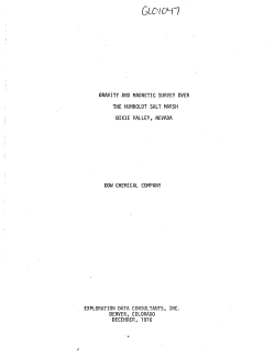 Exploration Data Consultants, Inc., 1976, Gravity and Magnetic Survey Over the Humboldt Salt Marsh Dixie Valley, Nevada: NV/DV/SR-4, 13 p.
