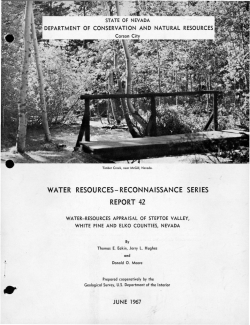 Eakin, T.E., Hughes, J.L., and Moore, D.O., 1967, Ground Water Appraisal of Steptoe Valley, White Pine County, Nevada: Nevada Department Conservation and National Resources, Water Resources Reconnaissance Series Report 42, 48 p.