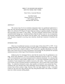 Culver, G., 1991, Direct Use Reservoir Models; How We Think They Work: Geo-Heat Center Quarterly Bulletin, v. 13, no. 1, p. 1-7.