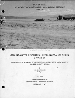 Crosthwaite, E.G., 1963, Ground Water Appraisal of Antelope and Middle Reese River Valleys, Lander County, Nevada: Nevada Department Conservation and National Resources, Ground Water Resources&nbsp; Reconnaissance Series Report 19, 33 p.