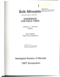 Bulk minable precious metal depoists of the western United States: Symposium of the Geological Society of Nevada, April 6-8, 1987, Reno, Nevada, field trip guidebook, p. 395-413.