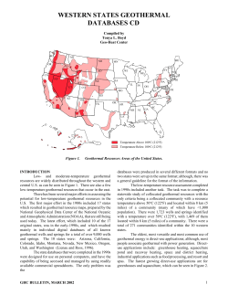 Boyd, T.L., 2002, Western States Geothermal Databases CD: Geo-Heat Center Bulletin, March 2002, v. 23, no. 1, p. 1-5 