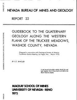 Bingler, E.C., 1975, Guidebook to the Quaternary Geology along the Western Flank of the Truckee Meadows, Washoe County, Nevada: Nevada Bureau Mines and Geology Report 22, 16 p.