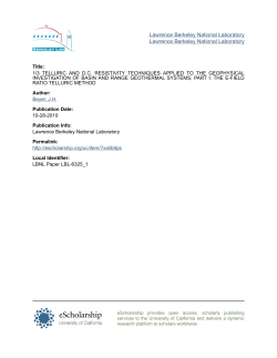Beyer, J.H., 1977, Telluric and D.C. Resistivity Techniques Applied to the Geophysical Investigation of Basin and Range Geothermal Systems, Part I, the E Field Ratio Telluric Method: California University, Lawrence Berkeley Laboratory Report 6325.