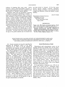 Berger, B.R., Silberman, M.L., and Koski, R.A., 1975, Discussion on K Ar Relations of Granodiorite Emplacement and Tungsten and Gold Mineralization Near the Getchell Mine, Humboldt County, Nevada&nbsp; A Reply: Economic Geology, v. 70, p. 1487-1491.