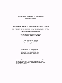 Ashley, R. P., Goetz, F. H., Rowan, L. C., and Abrams, M. J., 1979, Detection and Mapping of Hydrothermally Altered Rocks in the Vicinity of the Comstock Lode, Virginia Range, Nevada, Using Enhanced Landsat Images: U. S. Geological Survey Open-File Report 79-960.