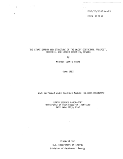 Adams, 1982, The Stratigraphy and Structure of the McCoy Geothermal Prospect, Churchill and Lander Counties, Nevada: Salt Lake City, Earth Science Laboratory University of Utah Research Institute, 88 p.
