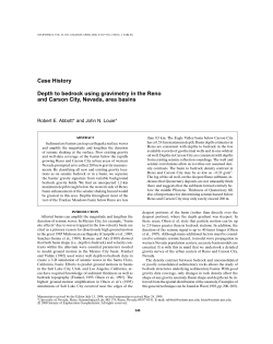 Abbott, R.E., Louie, J.N., 2000, Depth to Bedrock using Gravimetry in the Reno and Carson City, Nevada, Area Basins: Geophysics v. 65, no. 2, p. 340-350.