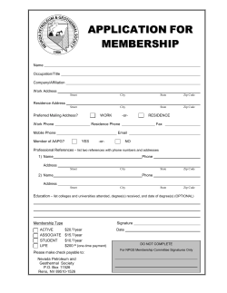Membership Application Form in PDF Format
