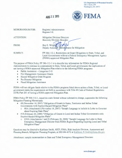 FIMA Policy and Addendum to Guidance