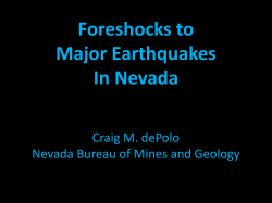 Foreshocks to Major Earthquakes in Nevada