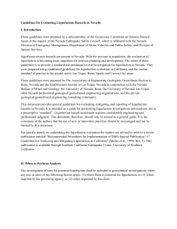 Guidelines for Evaluating Liquefaction Hazards in Nevada
