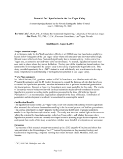 Potential for Liquefaction in the Las Vegas Valley