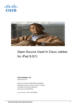 Cisco Jabber for iPad 9.3 Licensing Documentation