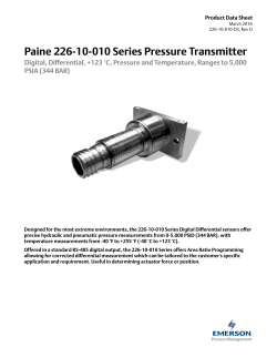 226-10-010 Series Digital Differential Pressure and Temperature Transmitter