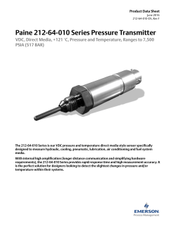 212-64-010 Series Pressure and Temperature Transducer