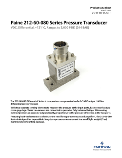 212-60-080 Series Differential Pressure Transducer