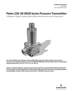 226-30-0020 Series CANopen® Digital Differential Pressure and Temperature Transmitter