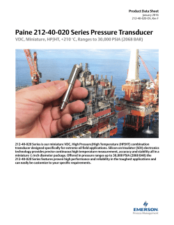 212-40-020 Series HP/HT Pressure and Temperature Transmitter