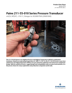 211-55-010 Series HP/HT Pressure and Temperature Transducer