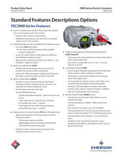 TEC2000 Series Standard Features Description Options