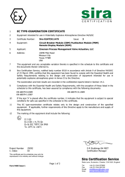 Sira EC Type-Examination Certificate - CBM, PBM, RDM