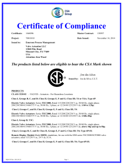 CSA Certificate of Compliance