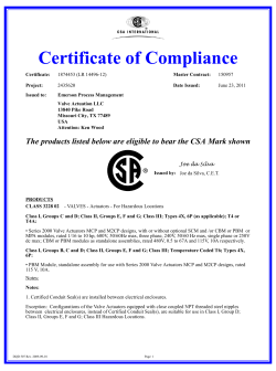 CSA Certificate of Compliance