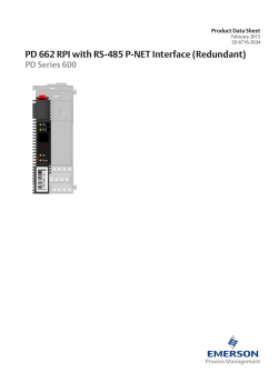 Product Data Sheet: PD662 RPI, RS485 P-NET Interface