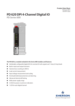 Product Data Sheet: PD620 4-Channel Digital IO