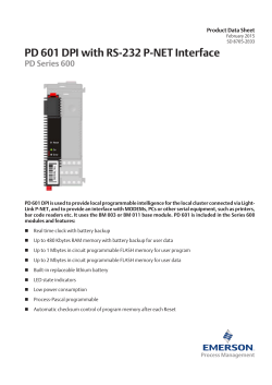 Product Data Sheet: PD601 DPI, RS 232 P-NET Interface