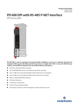 Product Data Sheet: PD600 DPI, RS485 P-NET Interface