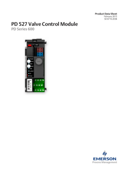 Product Data Sheet: PD527 Valve Control Module