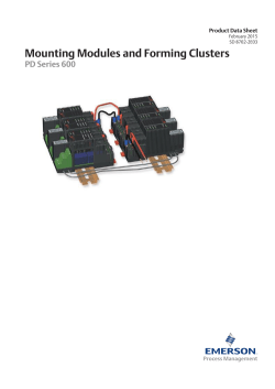 Product Data Sheet: Mounting Modules and Forming Clusters, PD Series 600