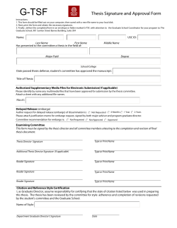 Graduate School Thesis Signature and Approval Form