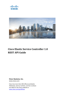 Cisco Elastic Services Controller 1 0 REST API Guide
