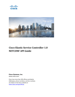 Cisco Elastic Services Controller 1 0 NETCONF API Guide