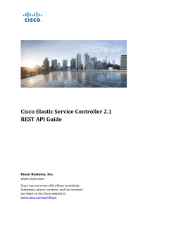 Cisco Elastic Service Controller 2.1 REST API Guide