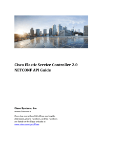 Cisco Elastic Service Controller 2.0 NETCONF API Guide