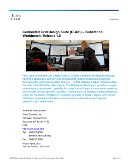 CGDS&acirc;&euro;&ldquo;Substation Workbench Release 1.0 Data Sheet