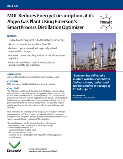 MOL Reduces Energy Consumption at its Algyo Gas Plant Using Emerson's SmartProcess Distillation Optimizer