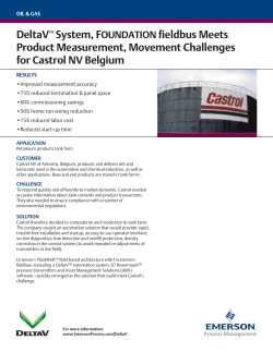 DeltaV System, FOUNDATION fieldbus Meets Product Measurement, Movement Challenges for Castrol NV Belgium