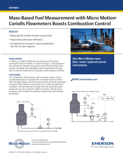 Mass-Based Fuel Measurement with Coriolis Flowmeters Boosts Combustion Control