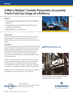 Coriolis Flowmeter Accurately Tracks Fuel Gas Usage at a Refinery