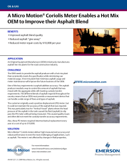 Coriolis Meter Enables a Hot Mix OEM to Improve their Asphalt Blend