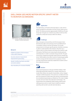 Shell Dansk uses Specific Gravity Meter to Monitor CO2 Emissions