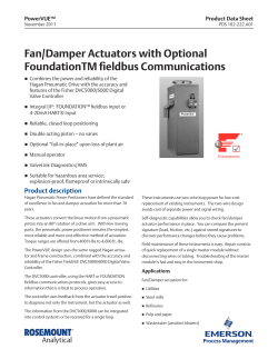 Fan/Damper Actuators with Optional FoundationTM fieldbus Communications